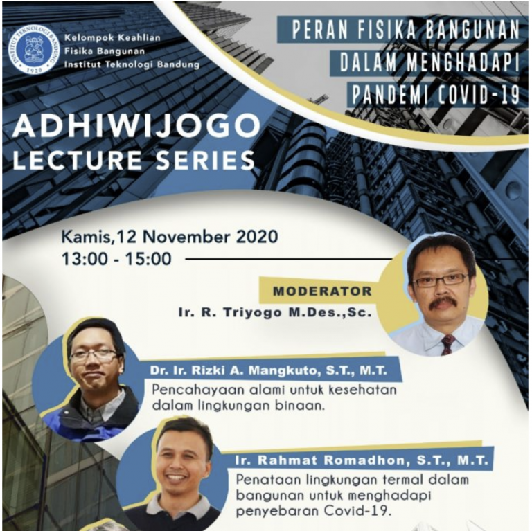 KK Fisika Bangunan TF ITB adakan Adhiwijogo Lecture Series dengan Tema Terkait Pandemi COVID-19